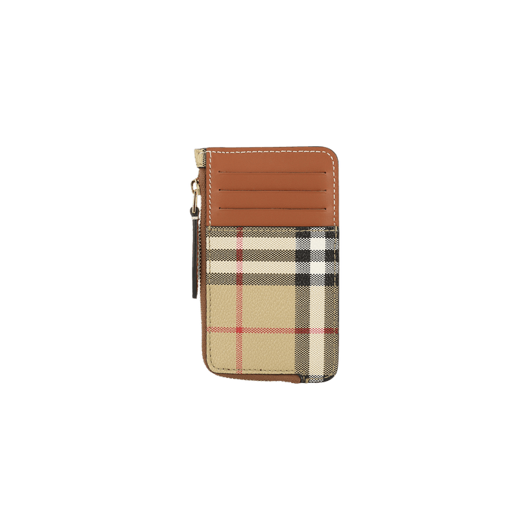 Burberry Sommerset Check Zip Card Holder 'Archive Beige'
