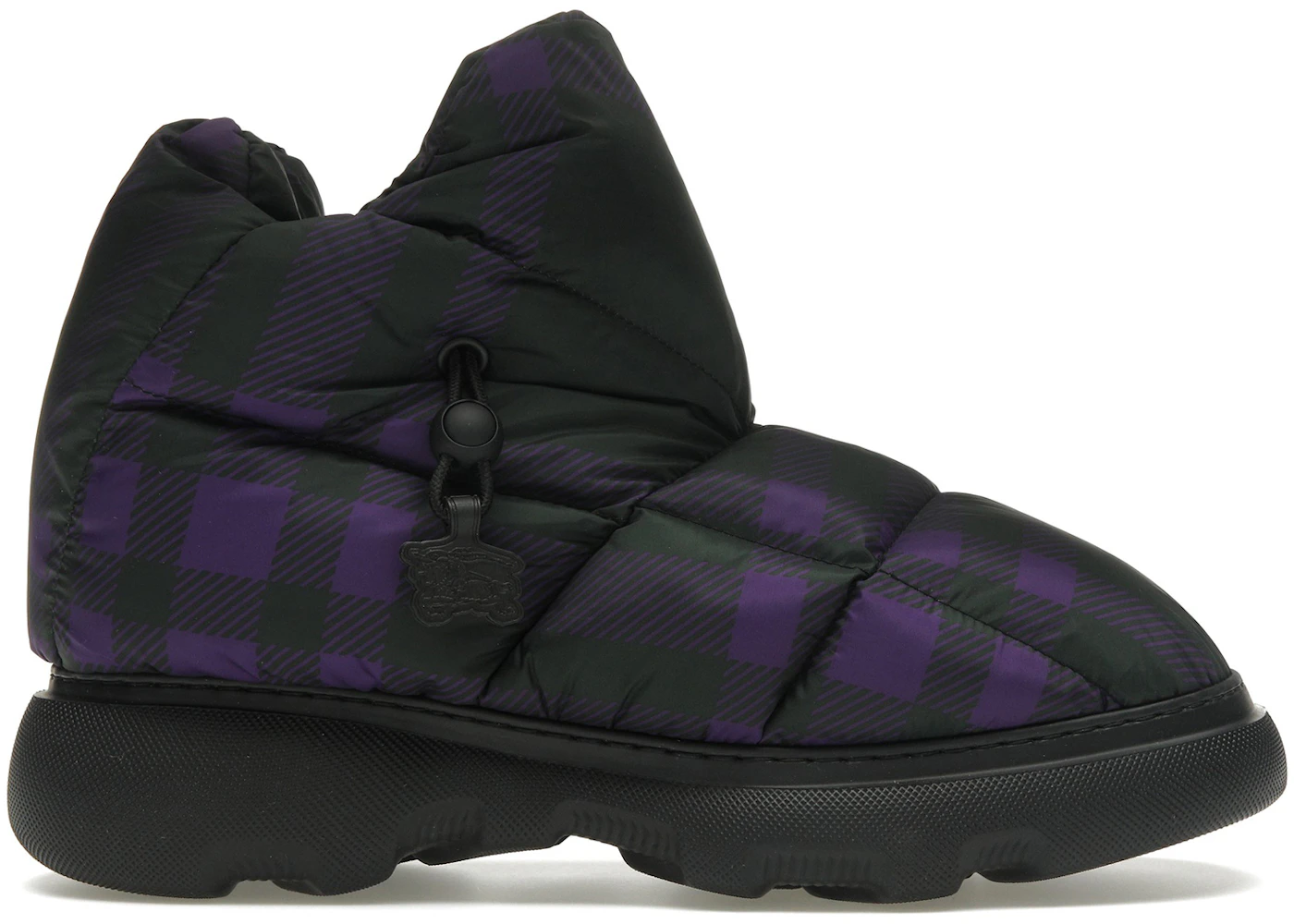 Burberry Check Pillow Boot Black Purple
