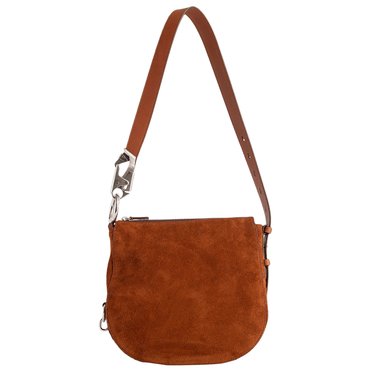 Burberry Asymmetric Design Suede Shoulder Bag 'Bruciato'
