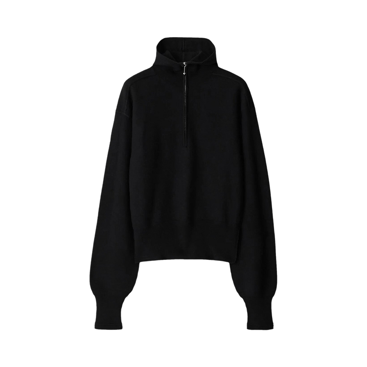 Burberry Quarter Zip Hooded Sweatshirt 'Black'