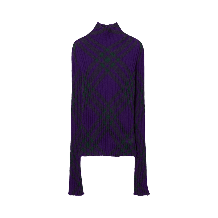 Burberry Check Mohair Blend Sweater 'Royal'