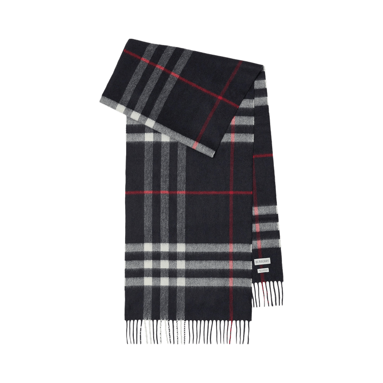 Burberry Check Cashmere Scarf 'Navy'