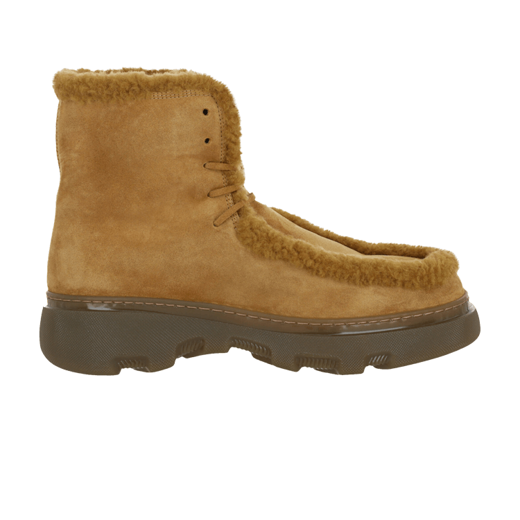 Burberry Shearling Embellished Suede Creeper Boot 'Amber'