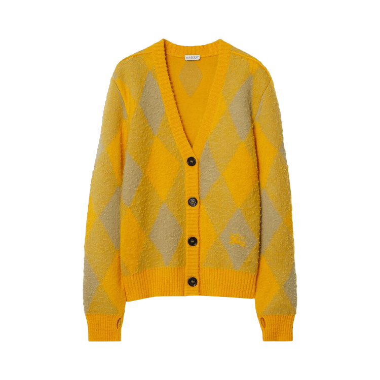 Burberry Argyle Patterned Jacquard Wool Cardigan 'Yellow/Gold'