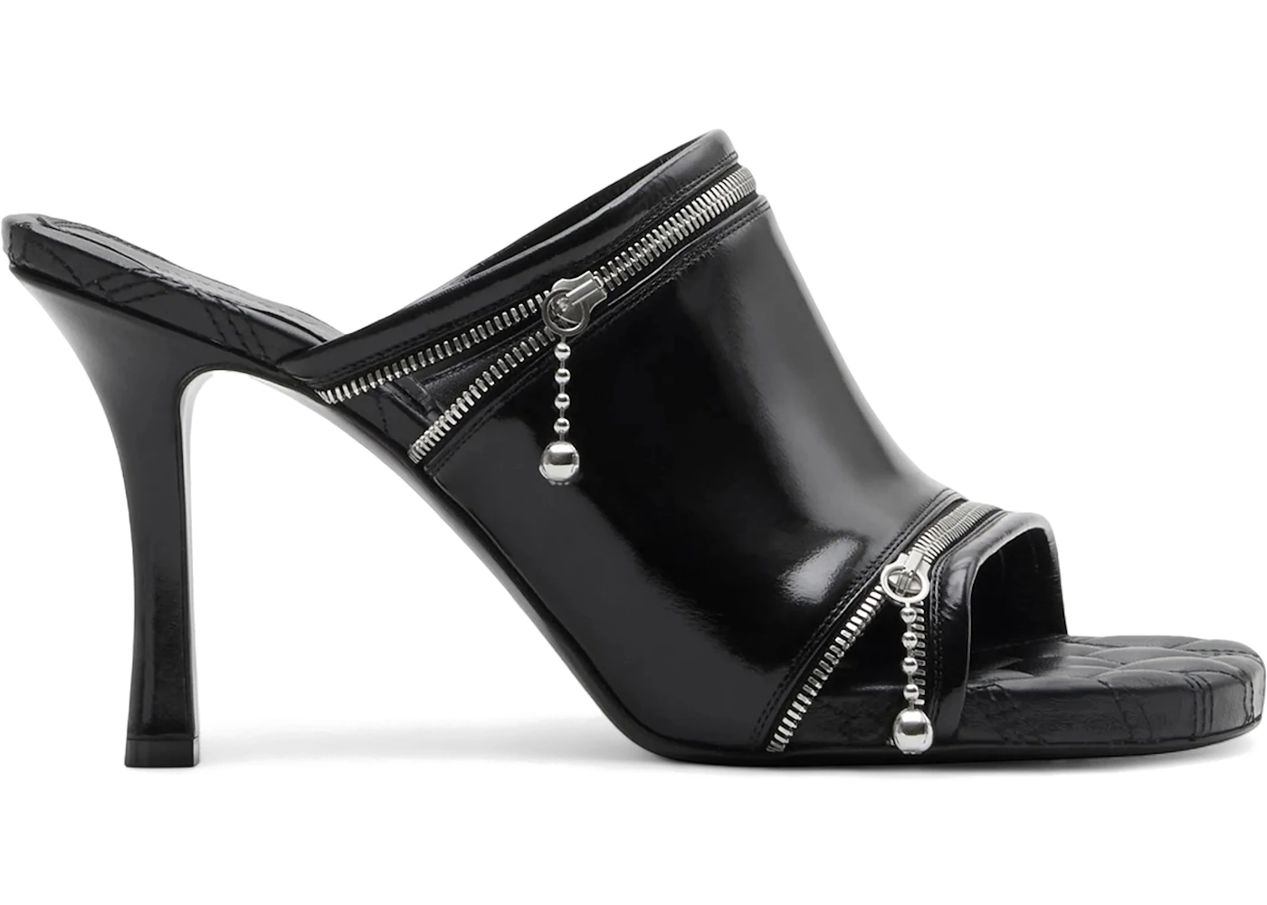 Burberry Peep 85mm Leather Sandals Black (Women's)