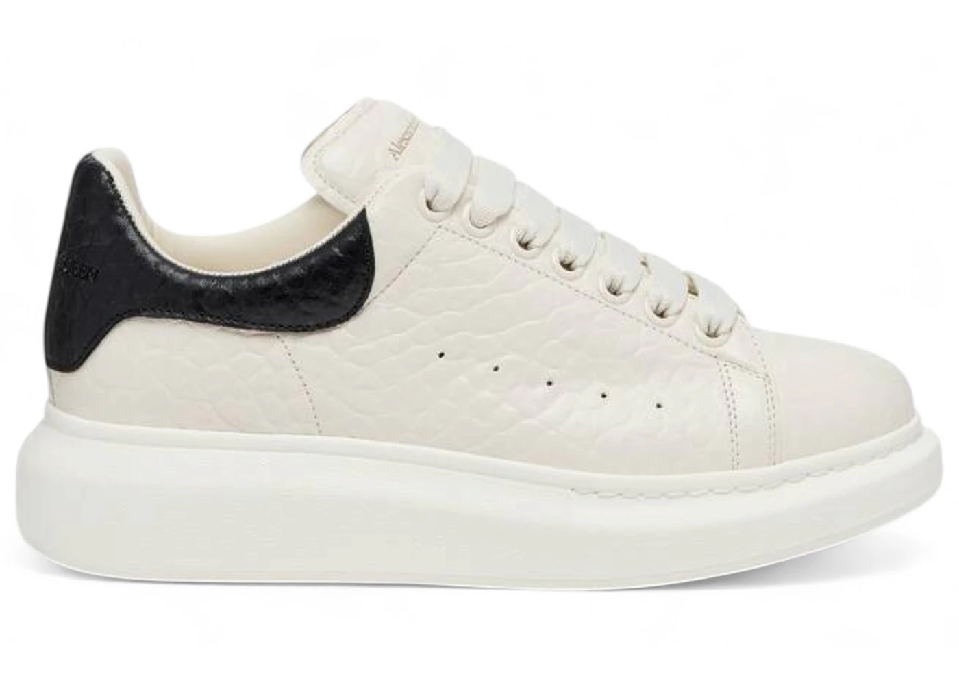 Alexander McQueen Oversized Off White Black Grainy Leather (Women's)