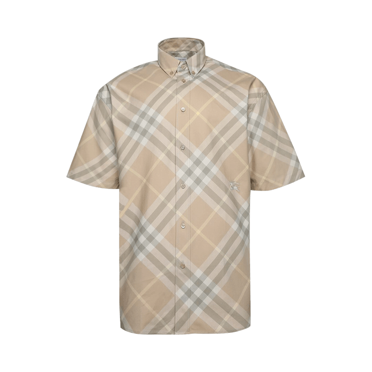 Burberry Checkered Short-Sleeve Shirt 'Flax'
