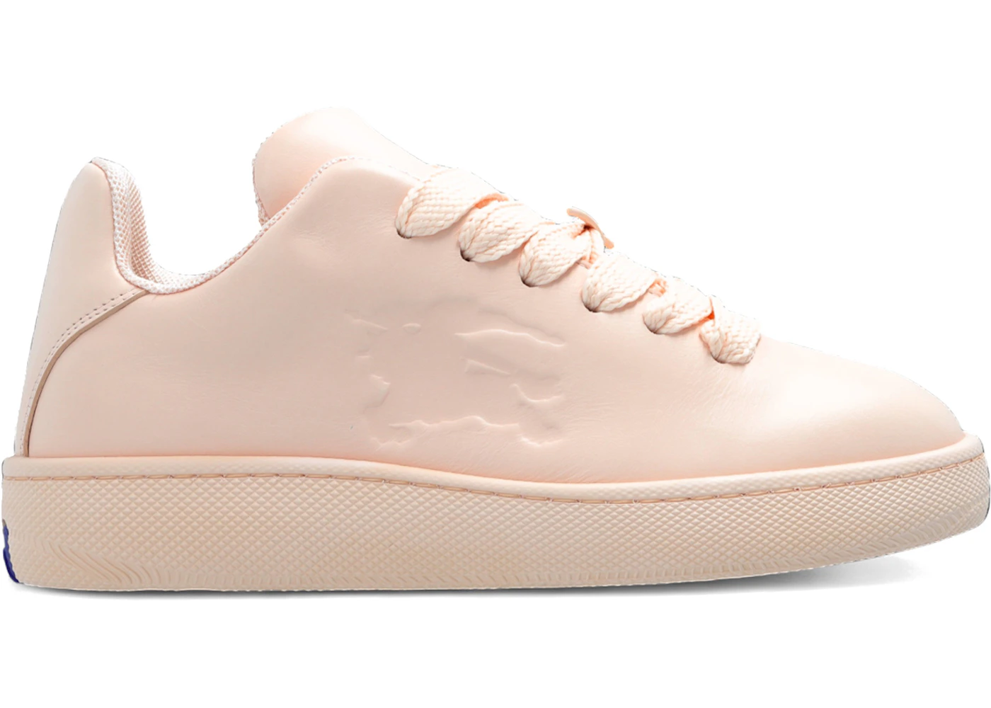 Burberry Box Leather Sneakers Nude Neutrals Equestrian Knight Motif (Women's)
