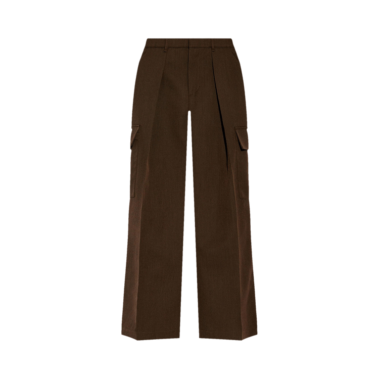 Burberry High Waisted Cargo Wide Leg Trousers 'Brown/Black'