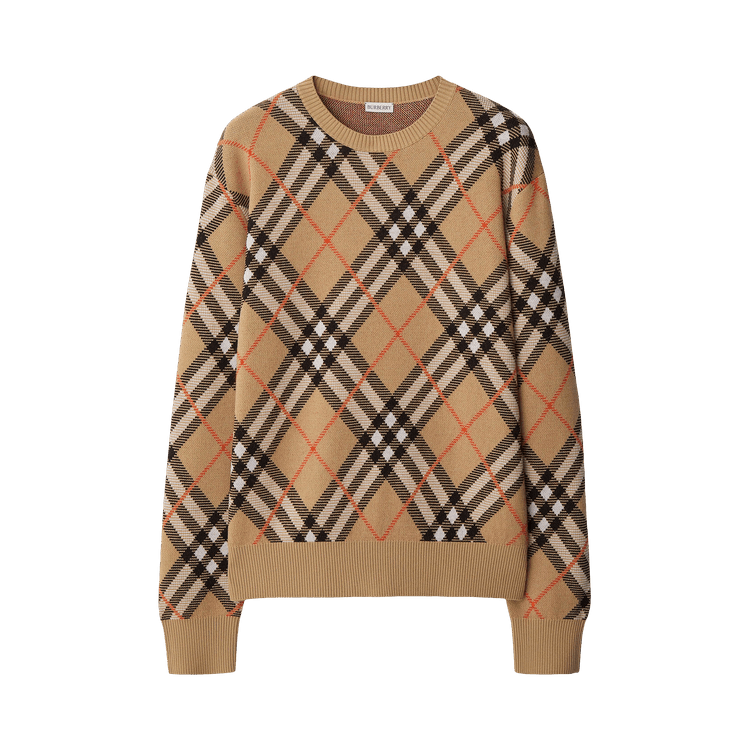 Burberry Check Wool Blend Sweater 'Sand'