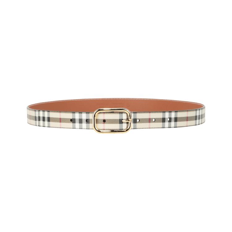 Burberry Check Leather Belt 'Archive Beige/Gold'