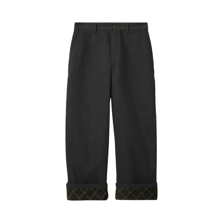 Burberry Relaxed Check Lined Work Trousers 'Black'