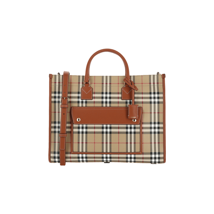 Burberry Medium Freya Tote 'Vintage Check/Briar Brown'