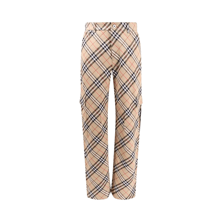 Burberry Check Stretch Trousers 'Teacup/Pasture'