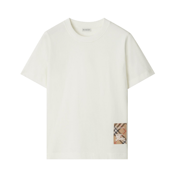 Burberry Check Label T-Shirt 'Chalk'