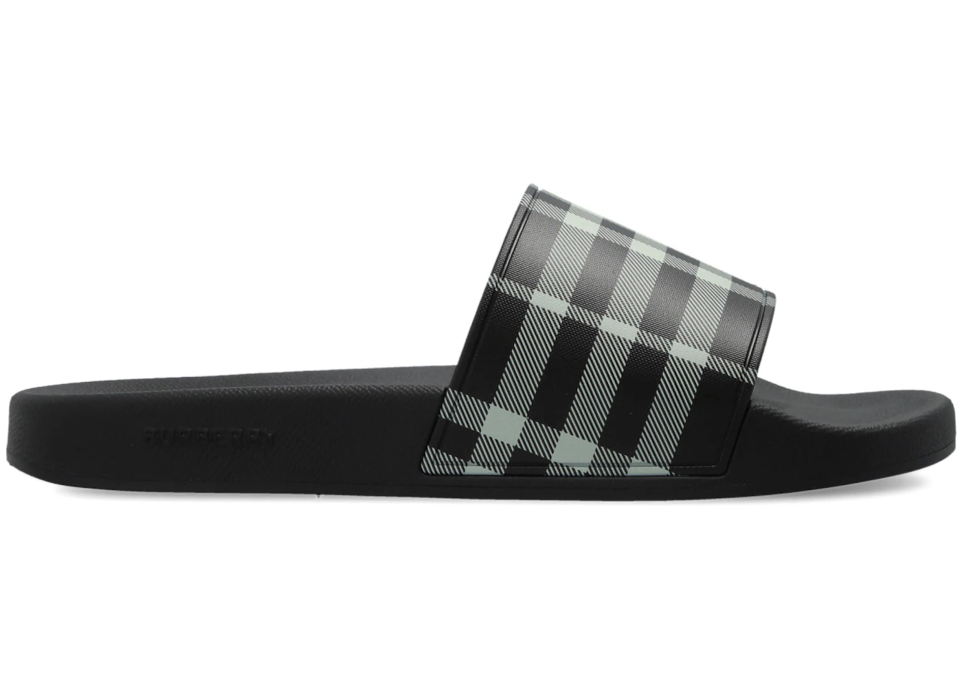 Burberry Check Slides Black Calico