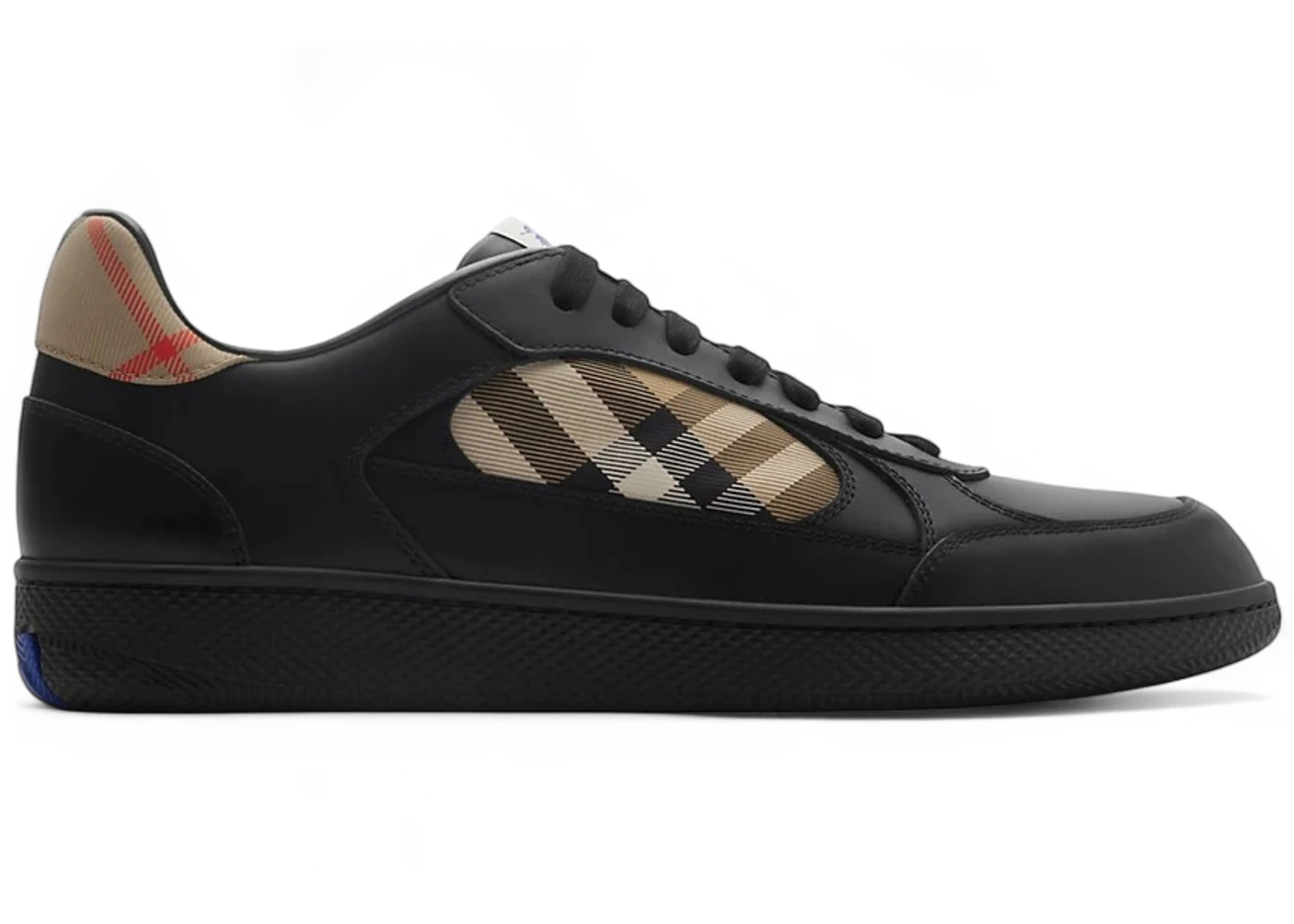 Burberry Leather and Check Terrace Sneakers​ Black Sand