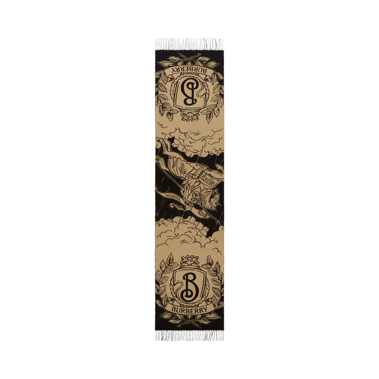 Burberry MU Wide Reversible Stormy Knight Scarf 'Sand'