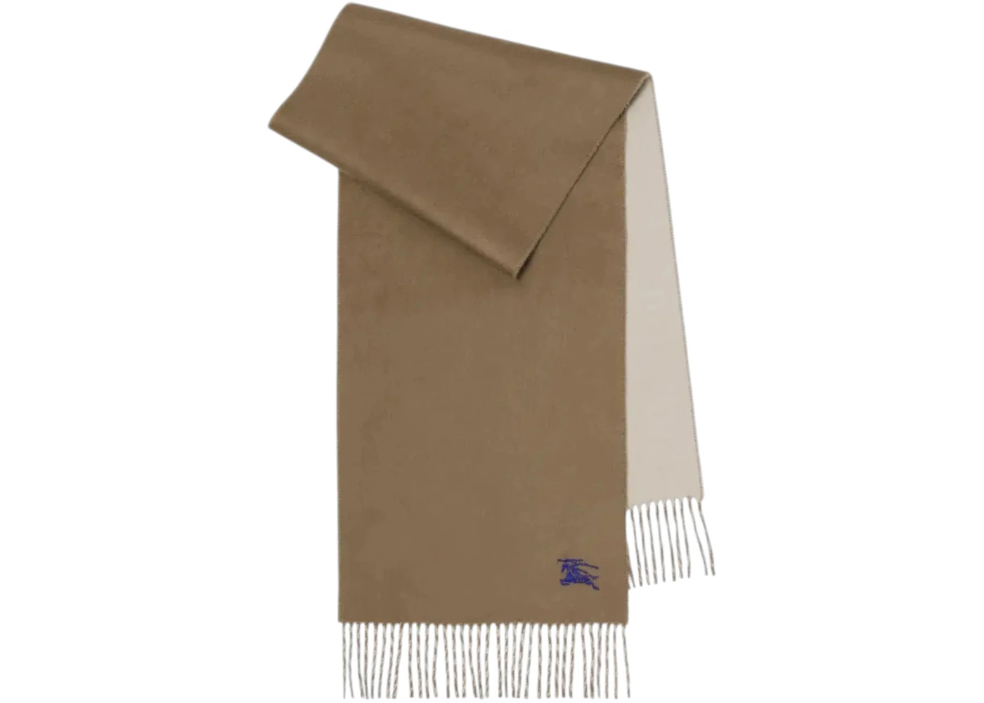 Burberry Mu Embroidered Knight Solid Scarf Vole Brown/Smoke Grey