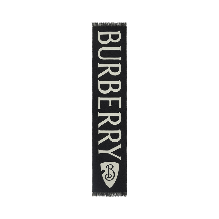 Burberry MU Text Logo Wool Scarf 'Black/Calico'