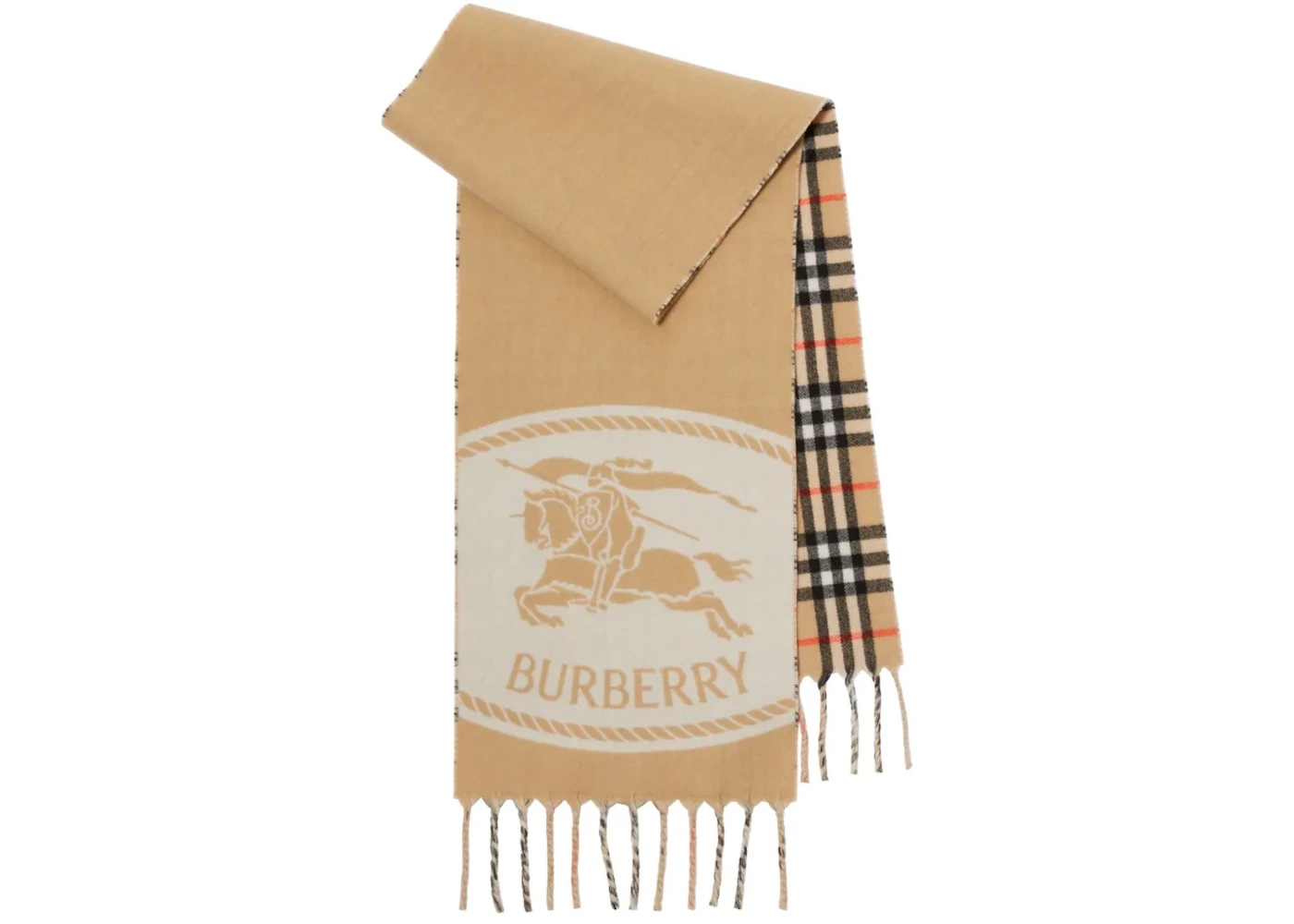 Burberry Mu Knight St To Chck Scarf Check Sand