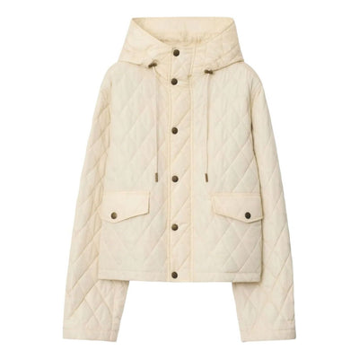 (WMNS) Burberry Pembroke Hood Quilted Jacket 'Ivory'