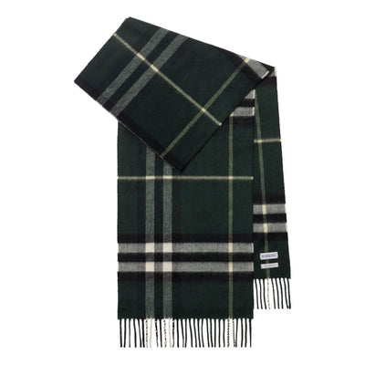 Burberry Check Cashmere Scarf 'Green'