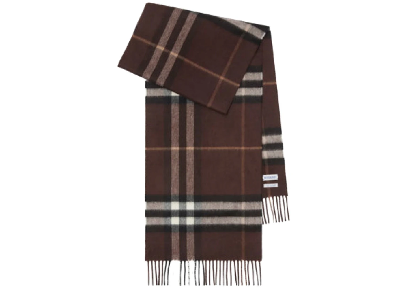Burberry Mu Washed Giant Check Scarf Treacle Brown
