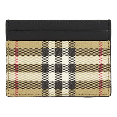 Burberry Check Coated Card Holder Wallet 'Beige'