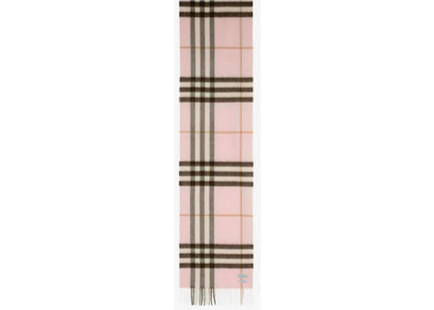 Burberry Mu Washed Giant Check Scarf Bow Pink