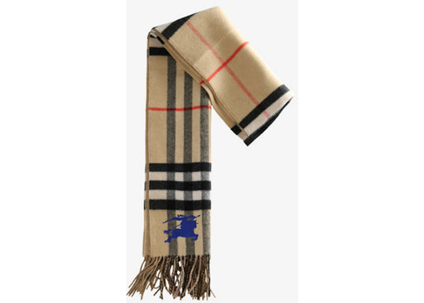 Burberry Mu Ekd To Gc Jacquard Scarf Check Blue