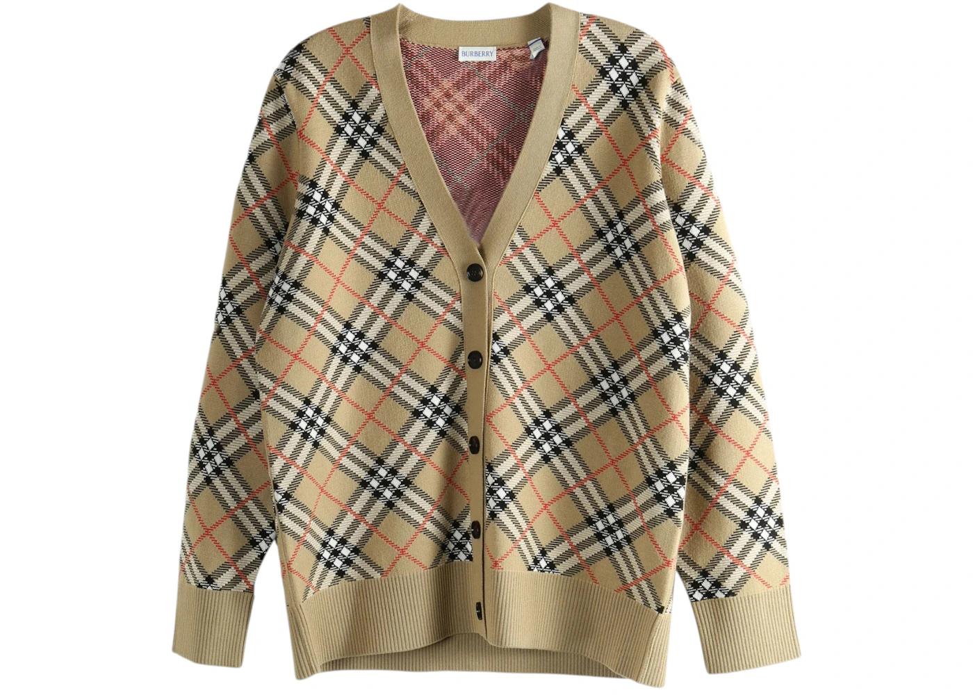 Burberry Women's Gloria Check Cardigan Sand Ip Check