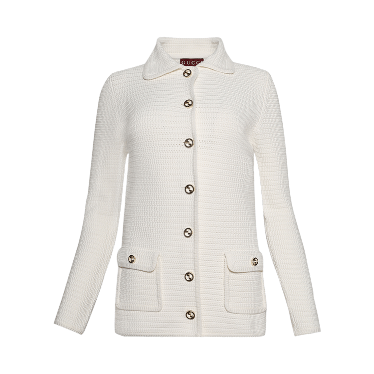 Gucci Fine Crochet Cardigan 'White'