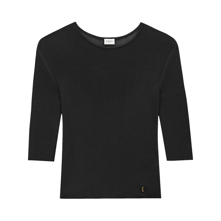 Saint Laurent Cassandre Knit Top 'Black'