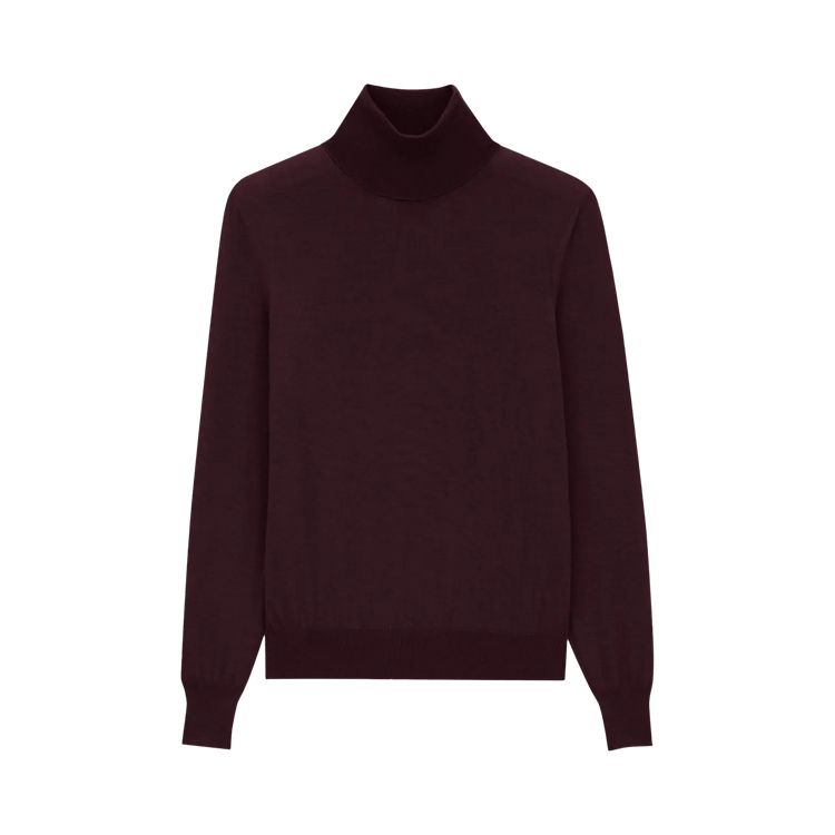 Saint Laurent Roll Neck Sweater 'Bordeaux'