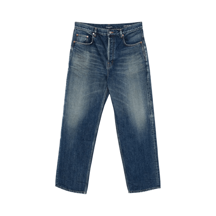 Saint Laurent High Rise Straight Leg Pants 'Heritage Blue'