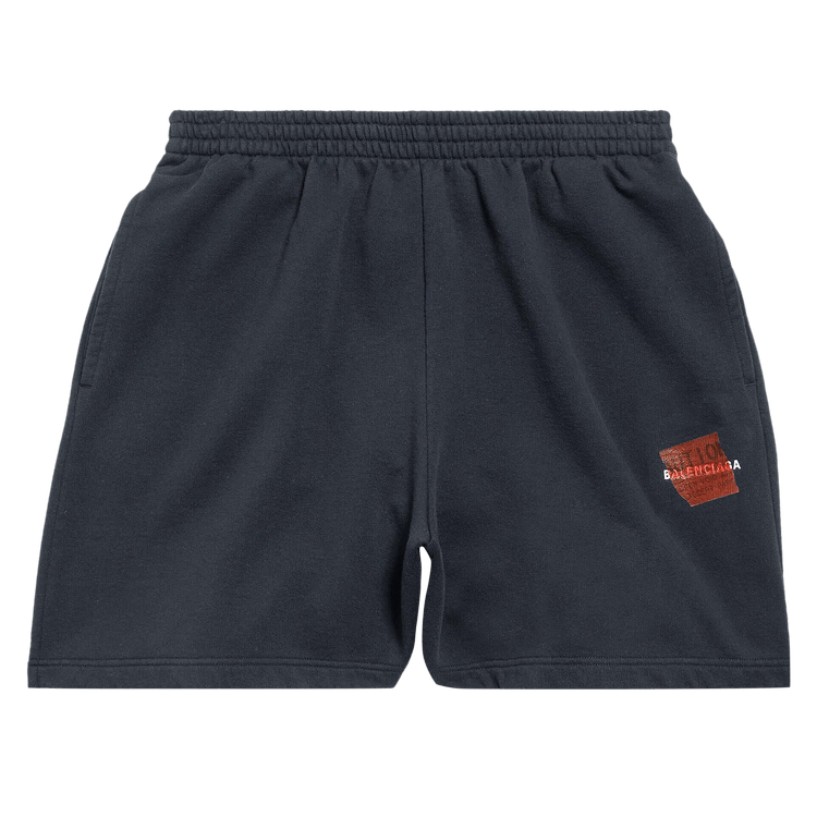 Balenciaga Taped Shorts 'Faded Black/White/Red'