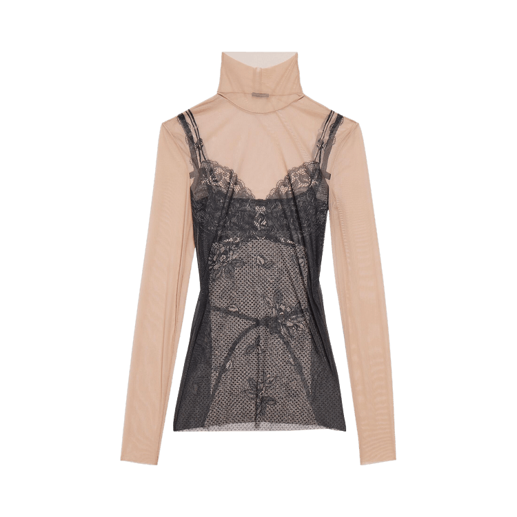 Balenciaga Trompe L'Oeil Lingerie Top 'Black/Light Beige'
