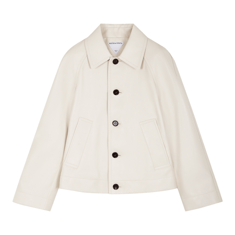 Balenciaga Raglan Sleeved Leather Jacket 'Pale Meringue'