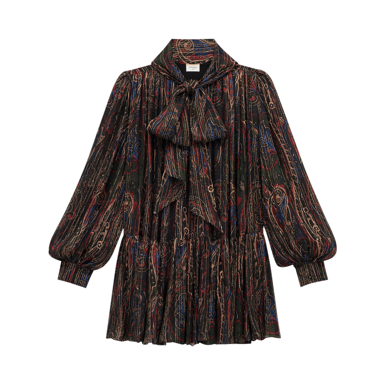 Saint Laurent Lavallière Dress 'Black/Multicolor'