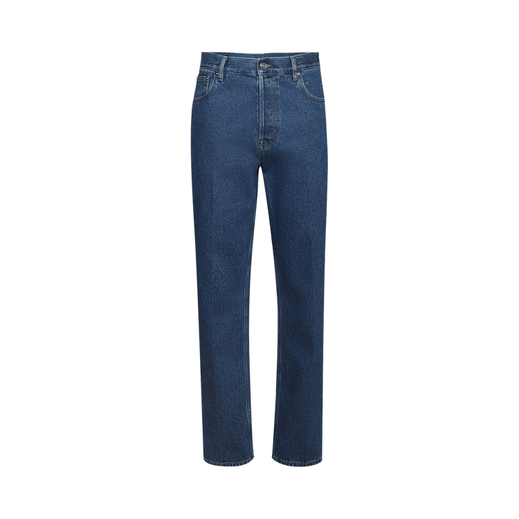 Gucci Washed Certified Cotton Slim Cropped Denim 'Petroleum Blue'