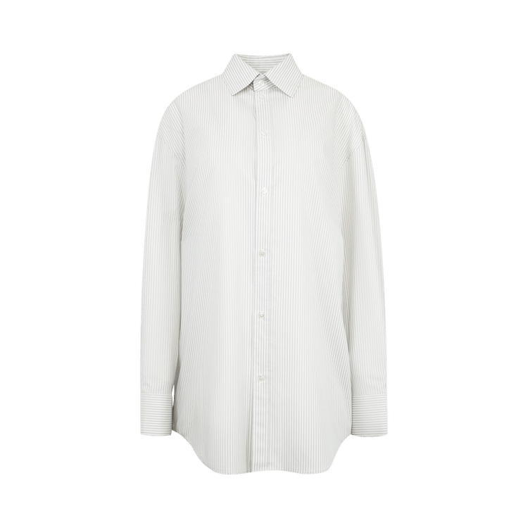 Saint Laurent Long-Sleeve Shirt 'Blanc/Gris'
