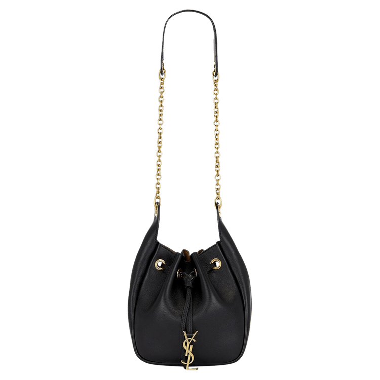 Saint Laurent Cassandre Supple Bucket Bag 'Nero/Caramel Co'