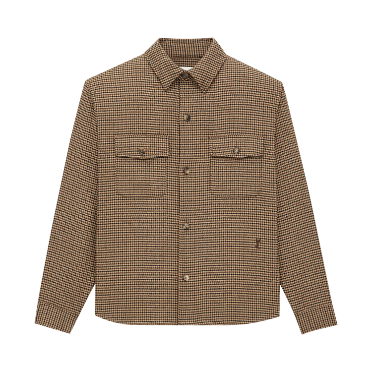 Saint Laurent Overshirt In Puppy Tooth 'Beige/Marron/Noir'