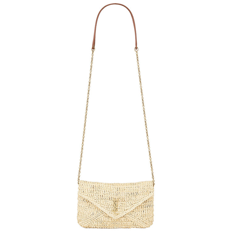 Saint Laurent Small Pouch On Chain 'Pale Brown/Brick'