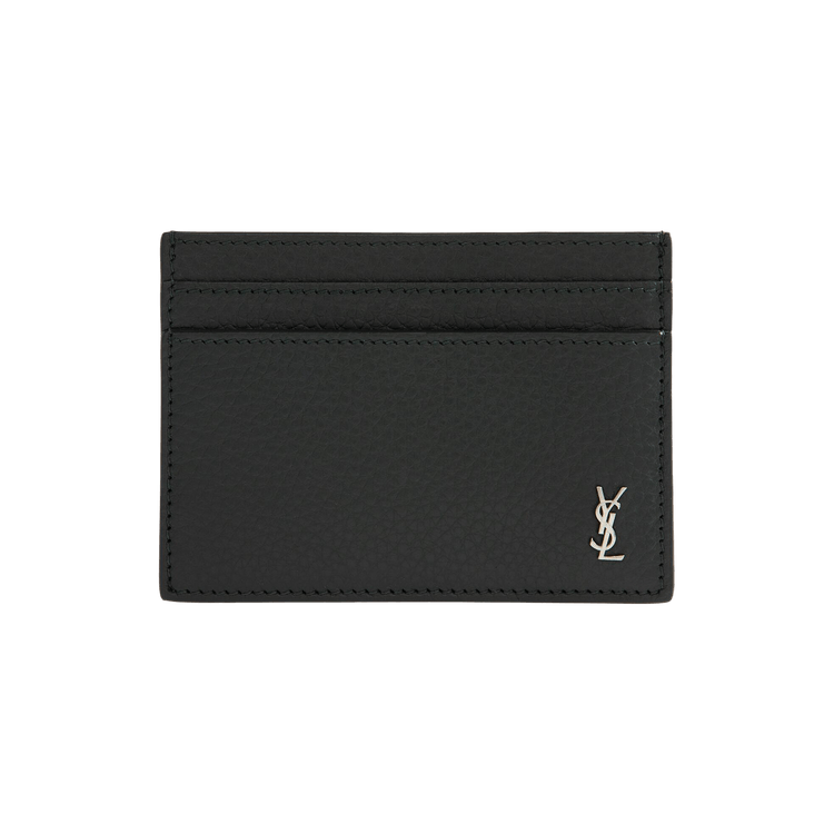 Saint Laurent Leather Card Holder 'Green Ultramarine'
