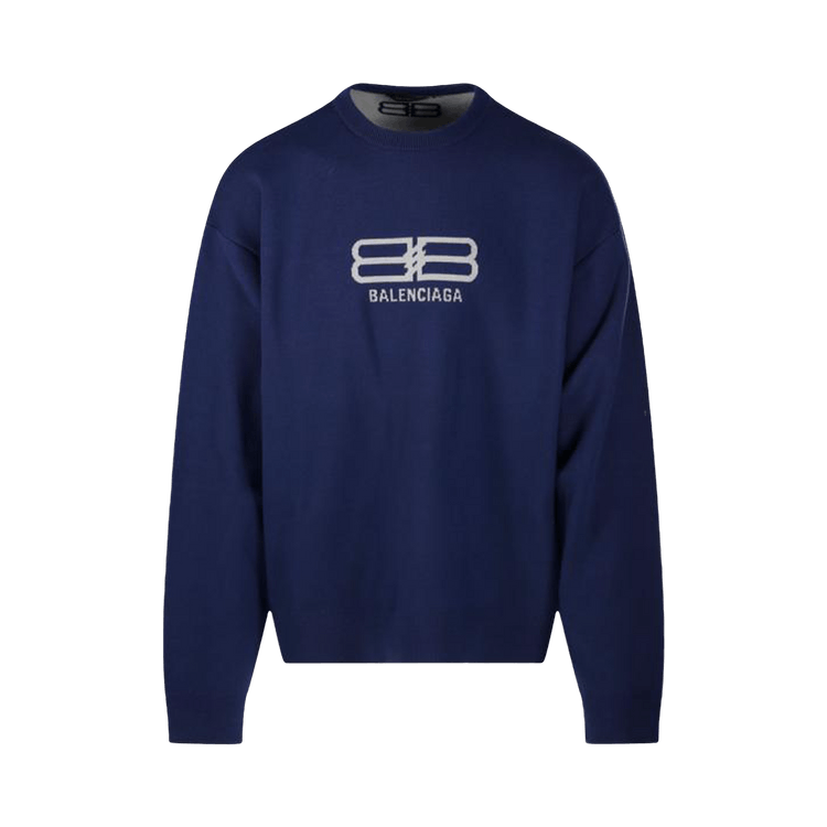 Balenciaga Crewneck Sweater 'Navy/Grey'