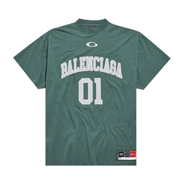 Balenciaga Oversized T-Shirt 'Dark Green/Light Grey'
