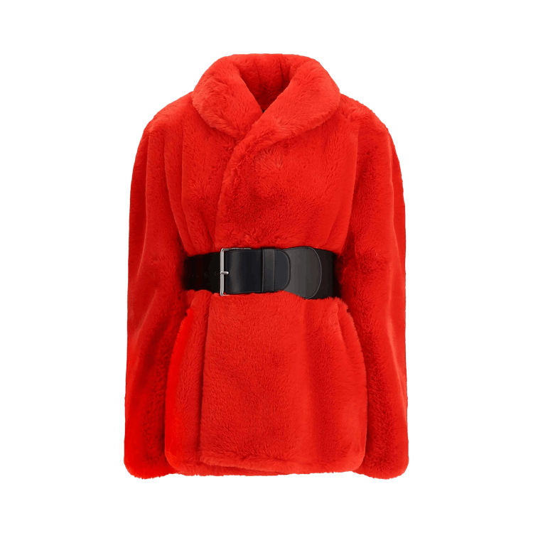 Balenciaga Wrap Faux Fur Jacket 'Red'