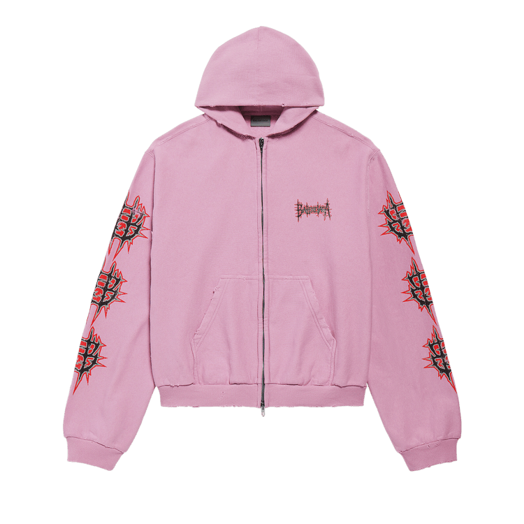 Balenciaga Medium Zip-Up Hoodie 'Old Pink'
